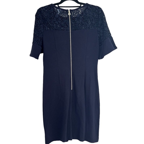 Draper James Solid Flutter Short Sleeve Dress in Navy Blue Size Medium - Picture 3 of 6